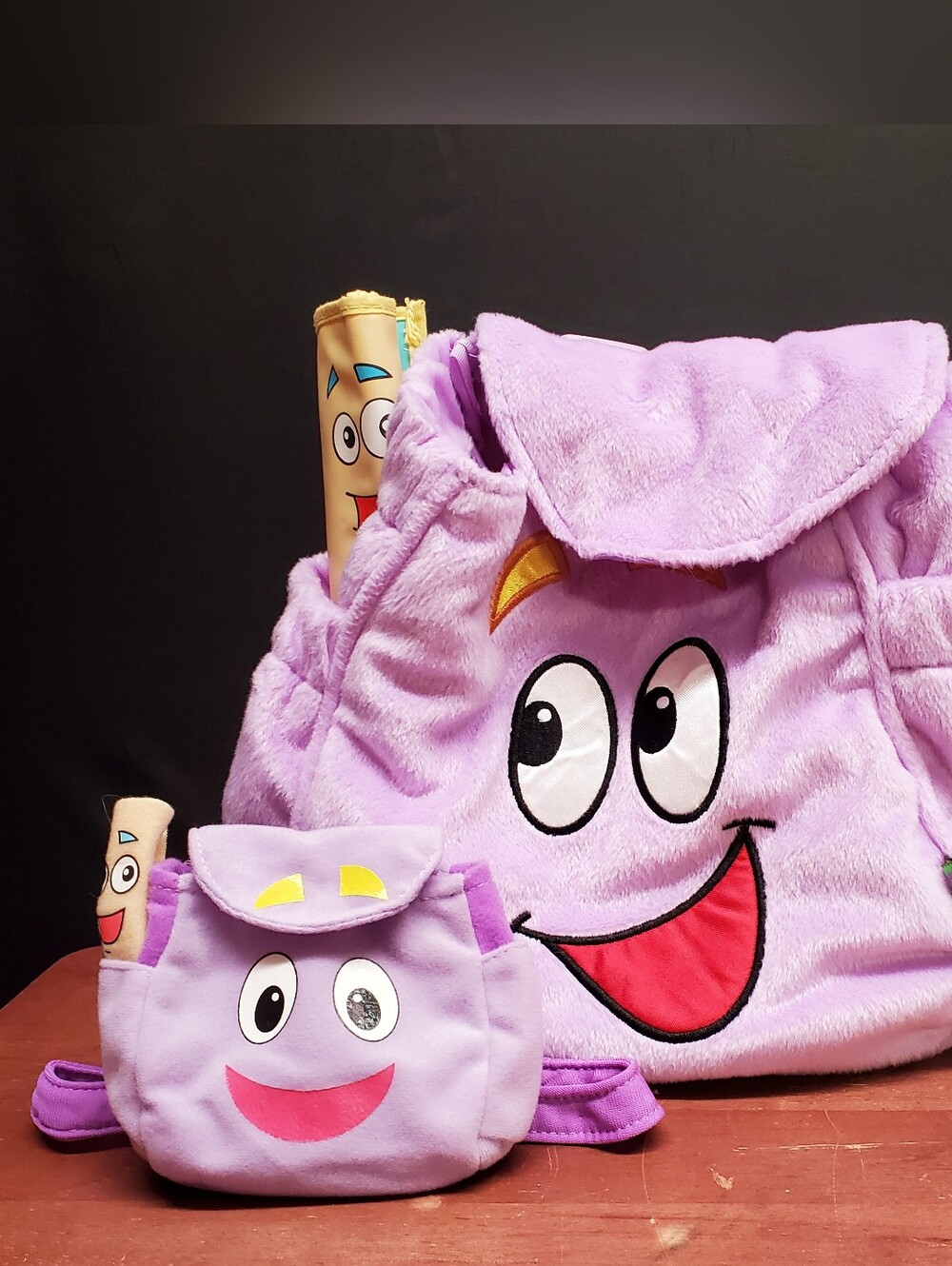 11" BACKPACK From DORA the EXPLORER 2002 w/ THE MAP & Bonus Smaller Backpack